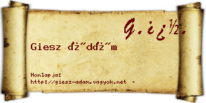 Giesz Ádám névjegykártya