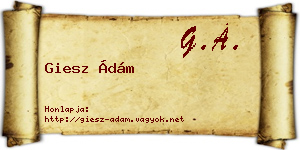 Giesz Ádám névjegykártya